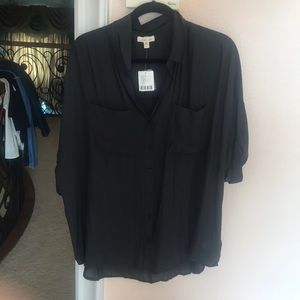 Black button down shirt